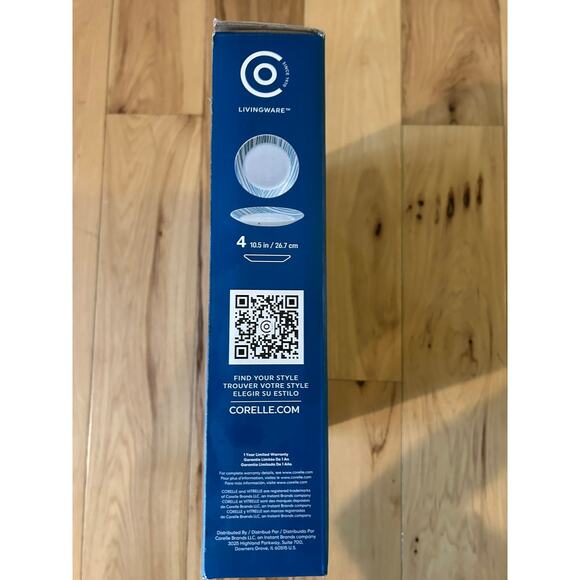 Corelle Everyday Expressions Glass Geometrica Abstract 4 Piece Dinner Plates - Picture 4 of 6